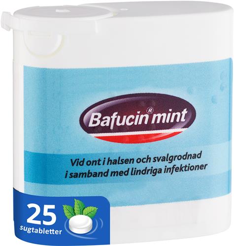 Bafucin Mint, sugtablett, 25 st