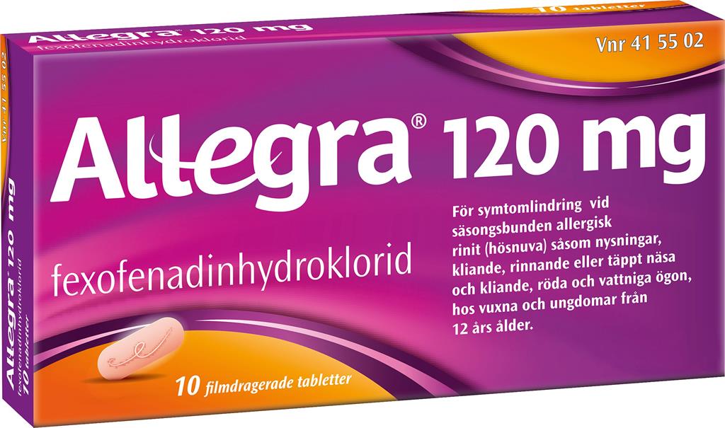 Bild på Allegra, filmdragerad tablett 120 mg STADA Nordic ApS, 10 st