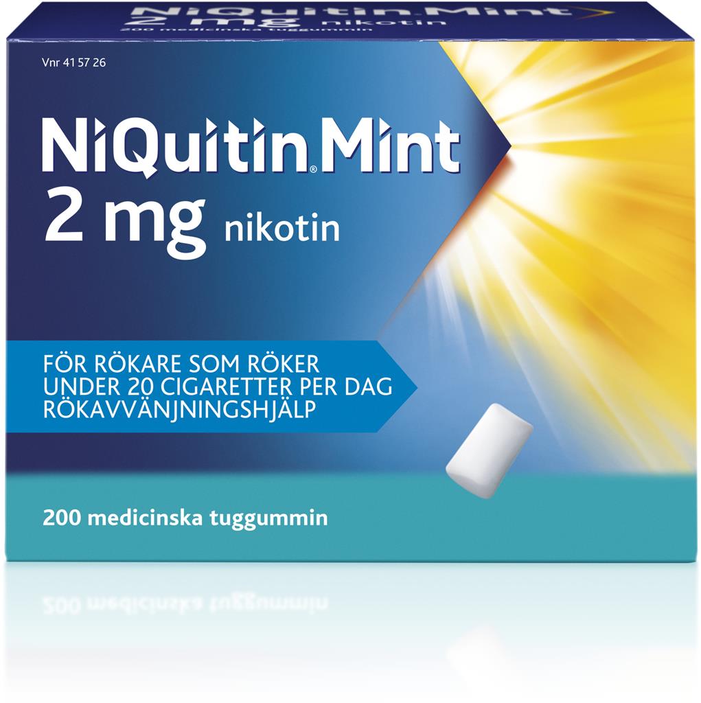 Bild på NiQuitin Mint, medicinskt tuggummi 2 mg, 200 st
