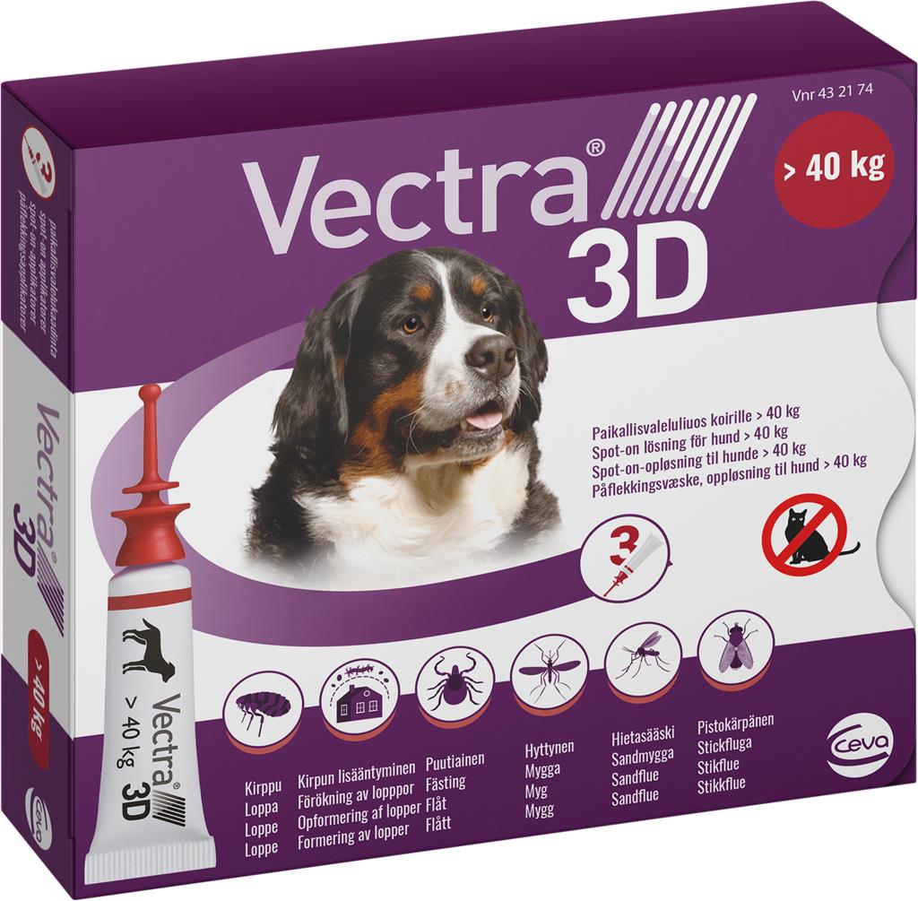 Bild på Vectra 3D för hund, >40 kg, spot-on, lösning, 3 X 8 ml