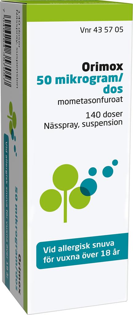 Bild på Orimox, nässpray, suspension 50 mikrogram/dos, 140 doser