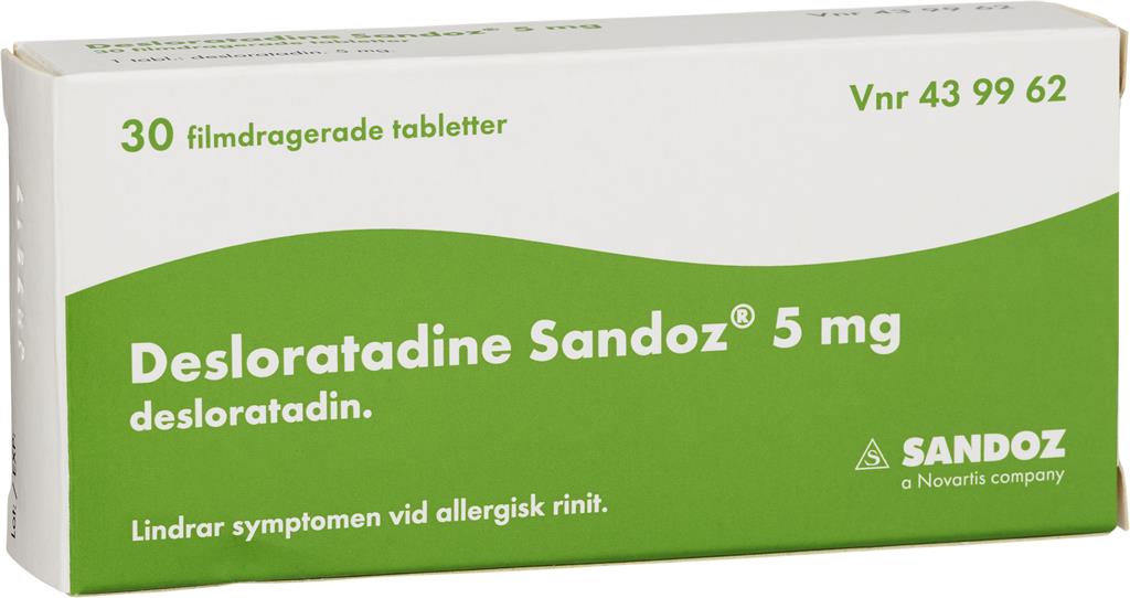 Bild på Desloratadine Sandoz, filmdragerad tablett 5 mg, 30 st