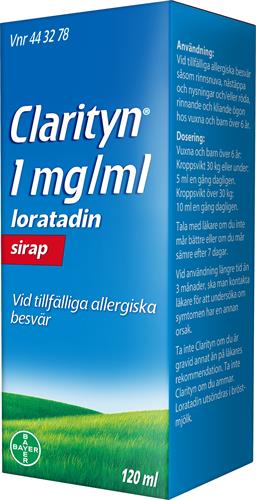 Clarityn, sirap 1 mg/ml, 120 ml