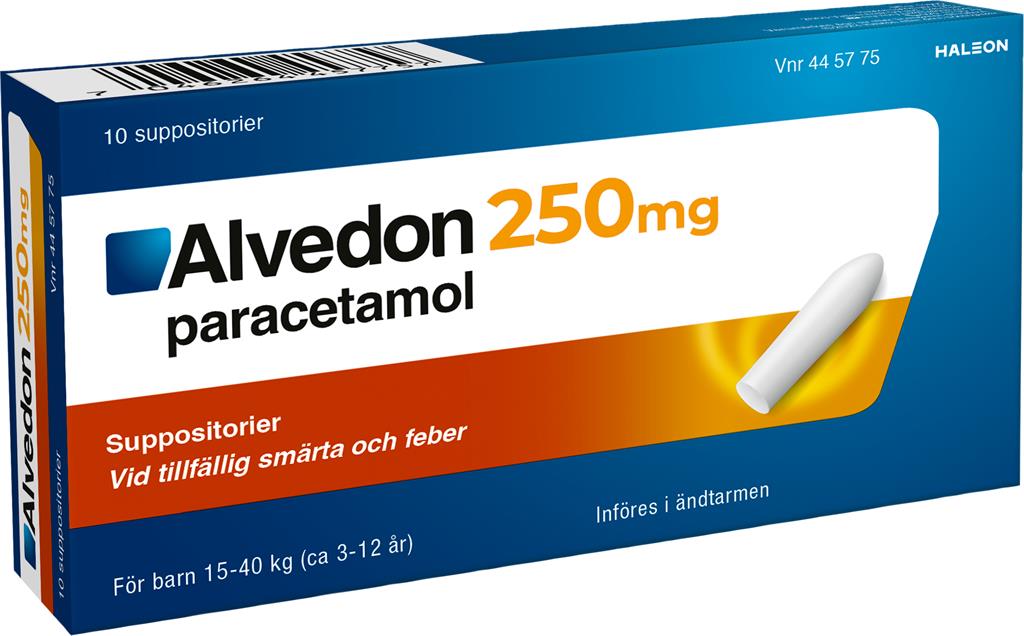 Bild på Alvedon, suppositorium 250 mg, 10 st