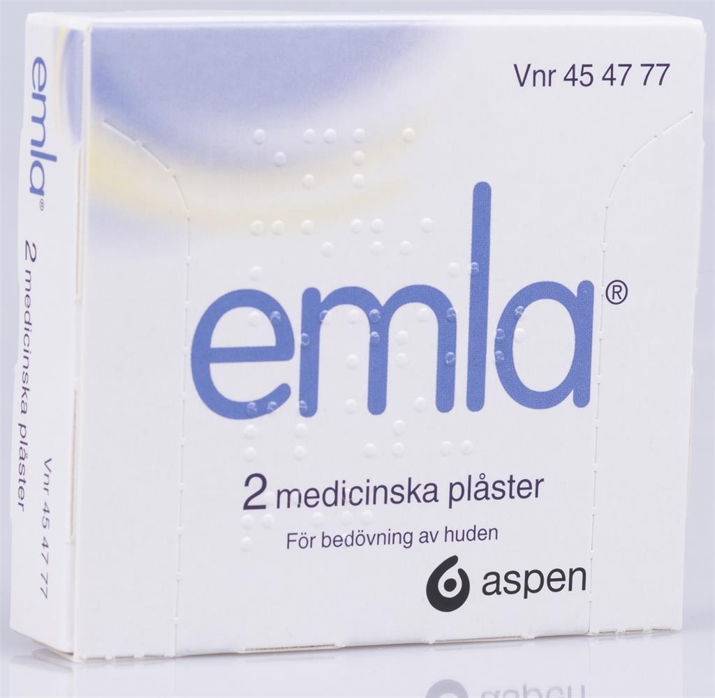 Bild på EMLA, medicinskt plåster 25 mg/25 mg Aspen Nordic, 2 st