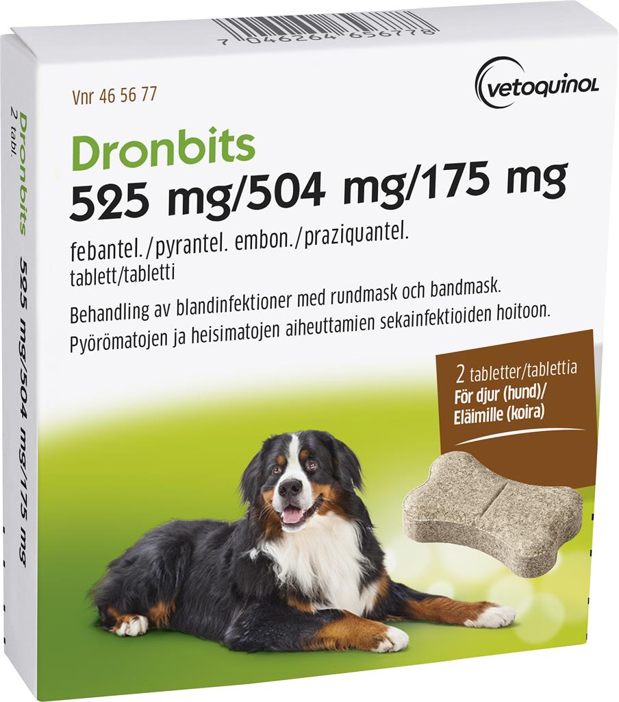 Bild på Dronbits, tablett 525 mg/504 mg/175 mg, 2 st