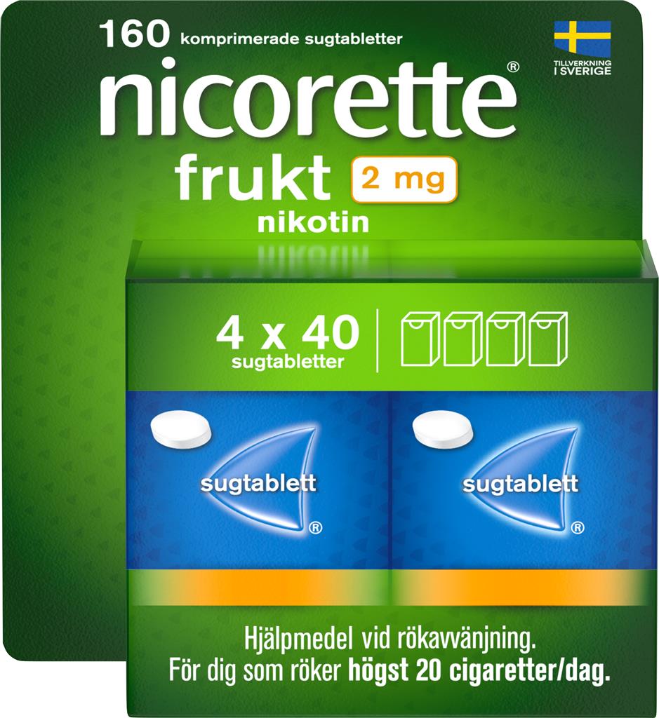 Bild på Nicorette Frukt, komprimerad sugtablett 2 mg, 4 X 40 st