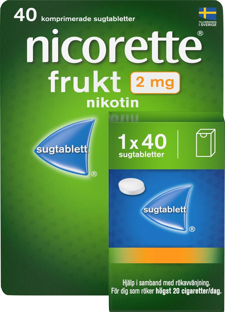 Bild på Nicorette Frukt, komprimerad sugtablett 2 mg, 40 st