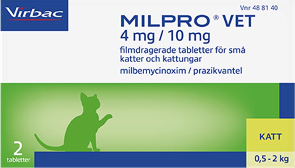Bild på Milpro vet, filmdragerad tablett 4 mg/10 mg, 2 st