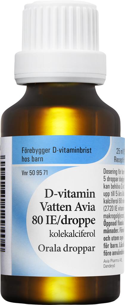 Bild på D-vitamin Vatten Avia, orala droppar, lösning 80 IE/droppe, 25 ml