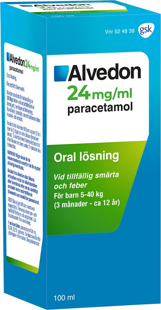 Bild på Alvedon, oral lösning 24 mg/ml, 100 ml