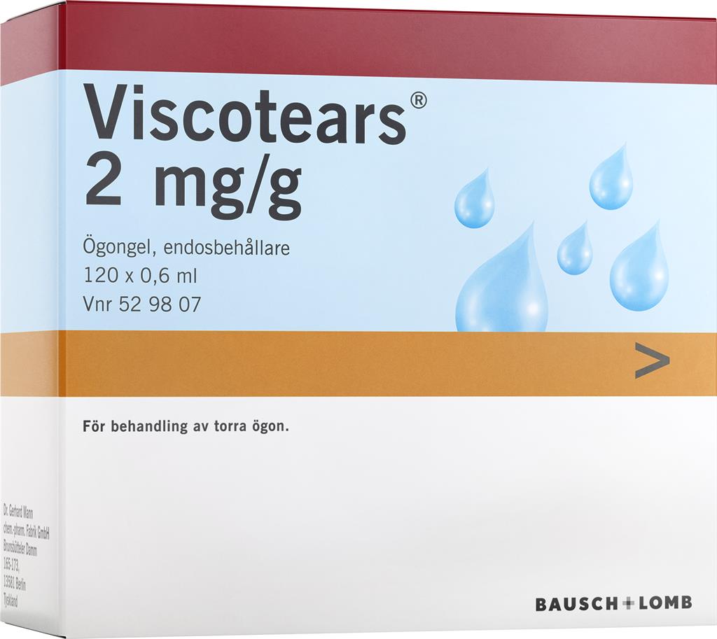 Bild på Viscotears, ögongel i endosbehållare 2 mg/g, 120 X 0,6 ml