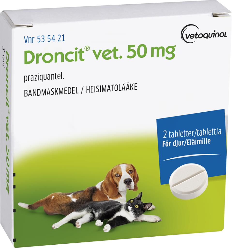 Bild på Droncit vet., tablett 50 mg, 2 st