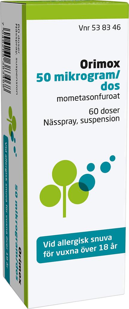 Bild på Orimox, nässpray, suspension 50 mikrogram/dos, 60 doser