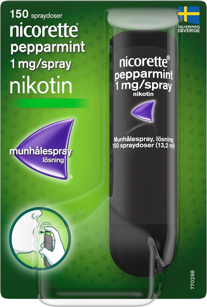 Bild på Nicorette Pepparmint, munhålespray, lösning 1 mg/spray, 150 doser