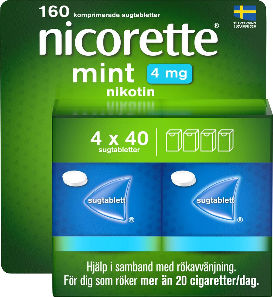 Bild på Nicorette Mint, komprimerad sugtablett 4 mg, 4 X 40 st