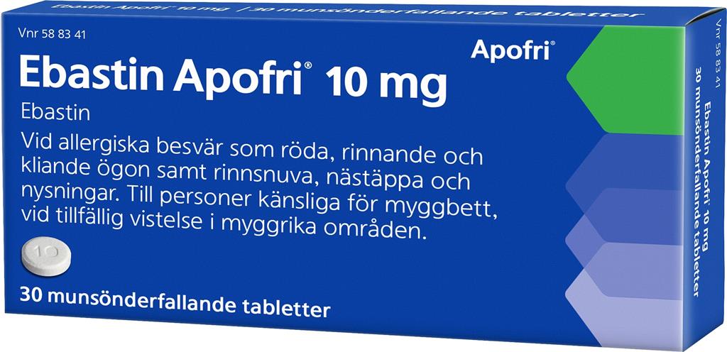 Bild på Ebastin Apofri, munsönderfallande tablett 10 mg, 30 st