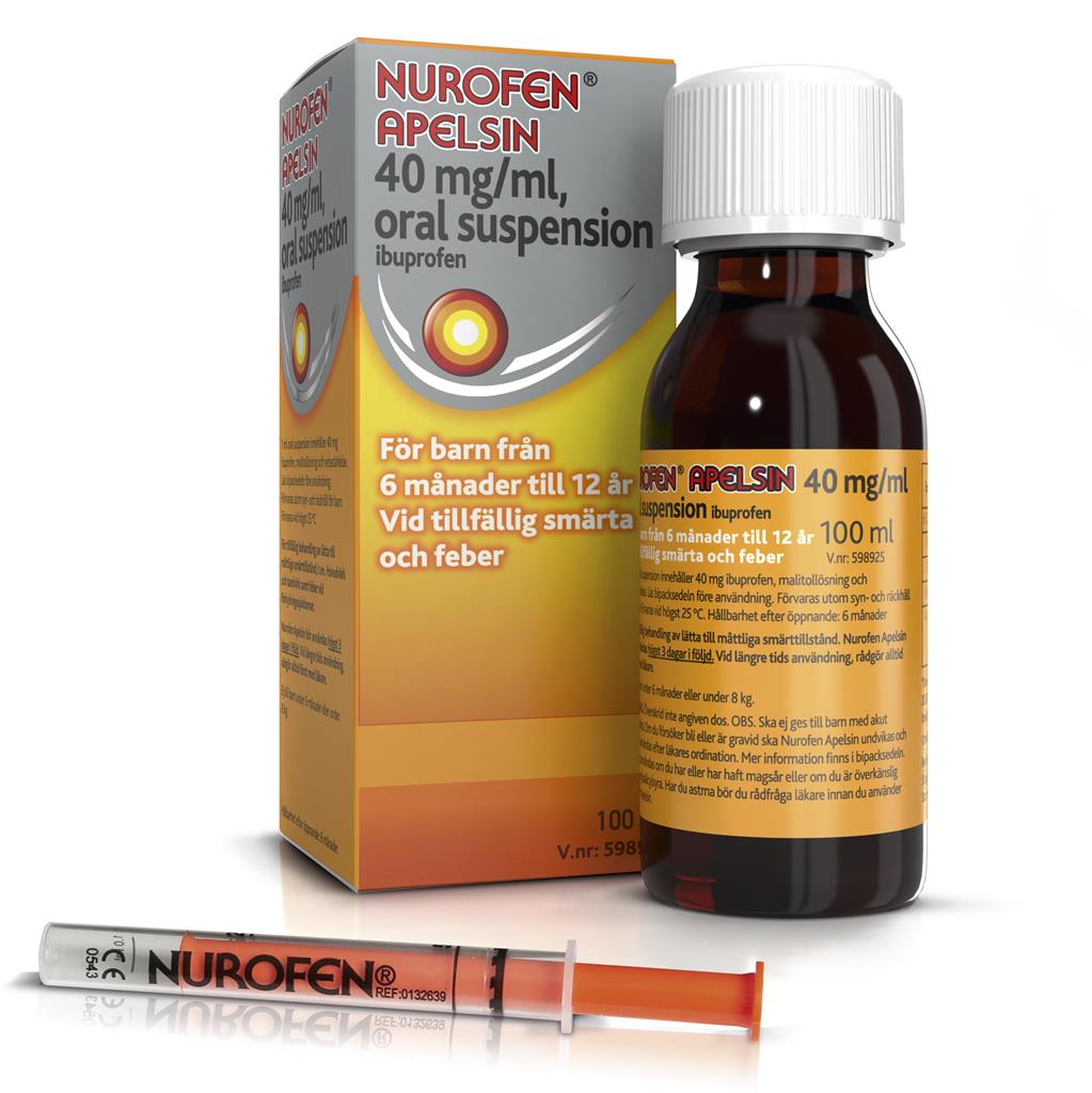 Bild på Nurofen Apelsin, oral suspension 40 mg/ml, 100 ml