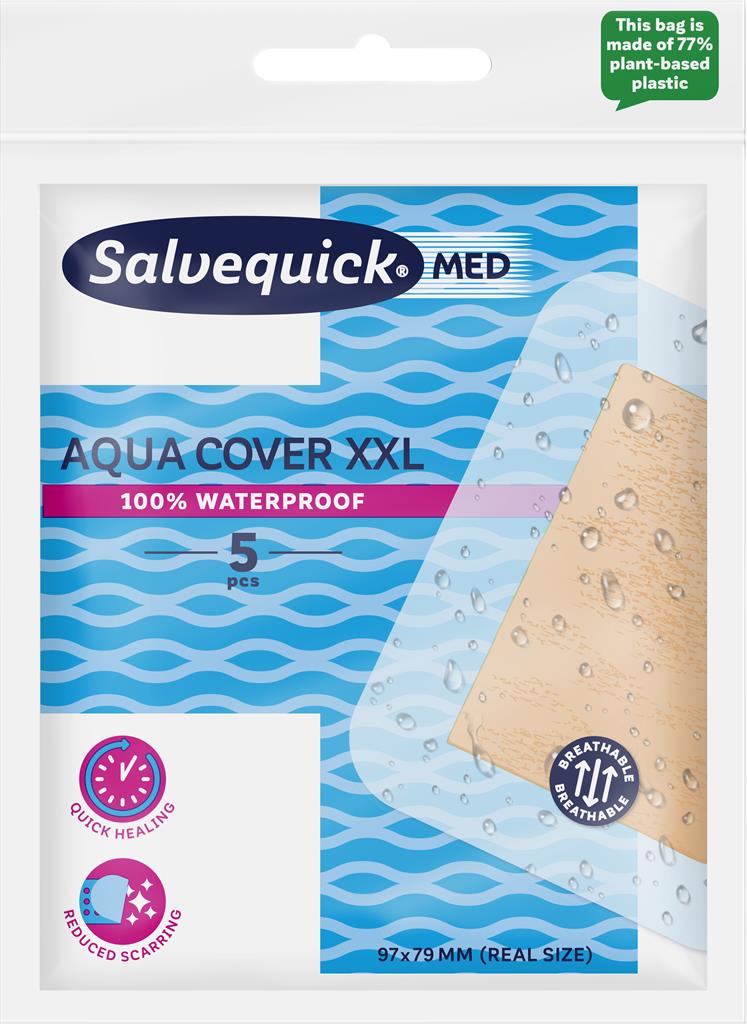 Bild på SalvequickMED Aqua Cover XXL 9,7 x 7,9 cm, 5 st