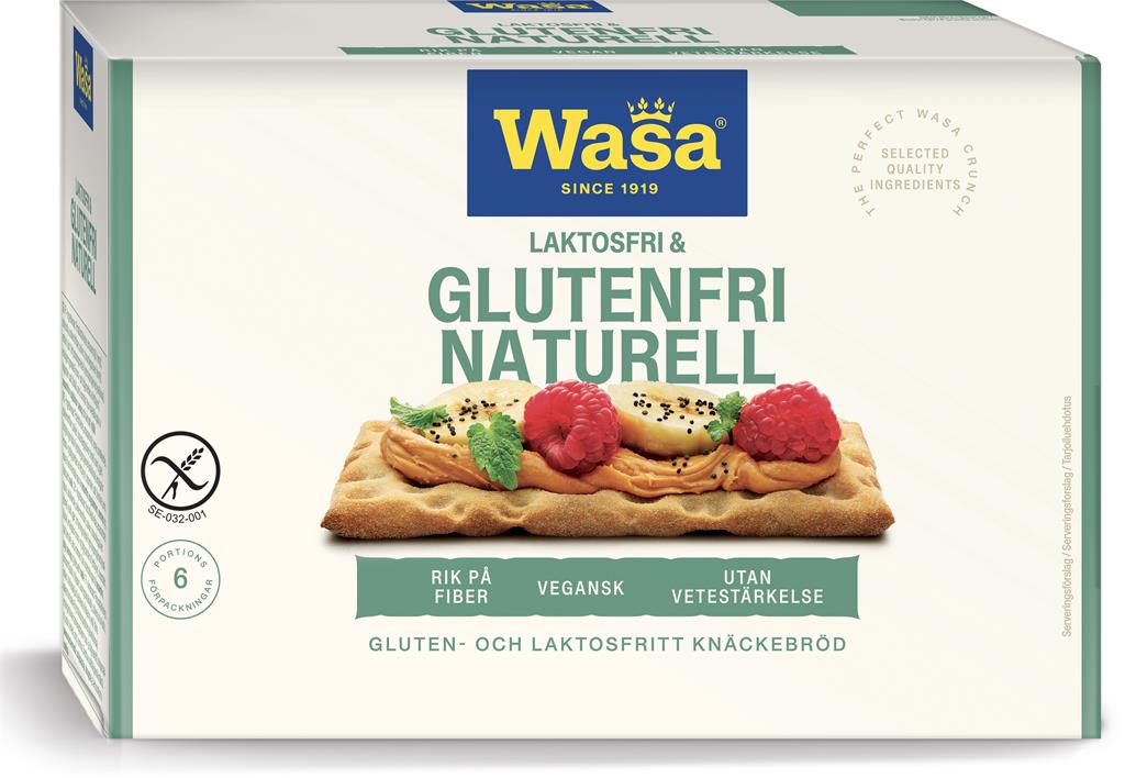 Bild på Gluten och laktosfritt Knäckebröd, naturell, 240 gram