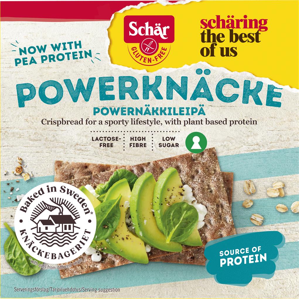 Bild på Schär Powerknäcke, glutenfri, laktosfri, knäckebröd, 225 gram
