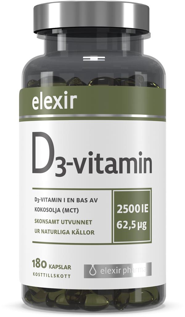 Bild på Elexir D3-vitamin 2500 IE, 180 st