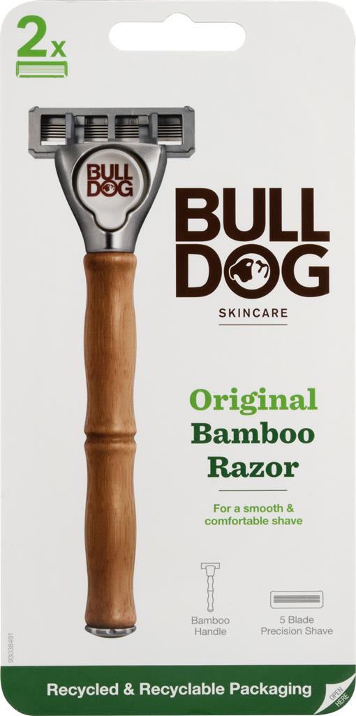 Bild på Bulldog Original Bamboo Razor + 2 Bulldog Original Steel Blades, 2 st