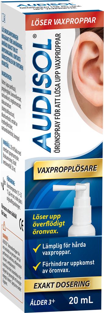 Bild på Audisol Öronspray Vaxpropplösare, 20 ml