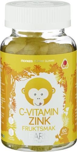 Monkids C-vitamin+Zink Barn Fruktsmak, 60 st