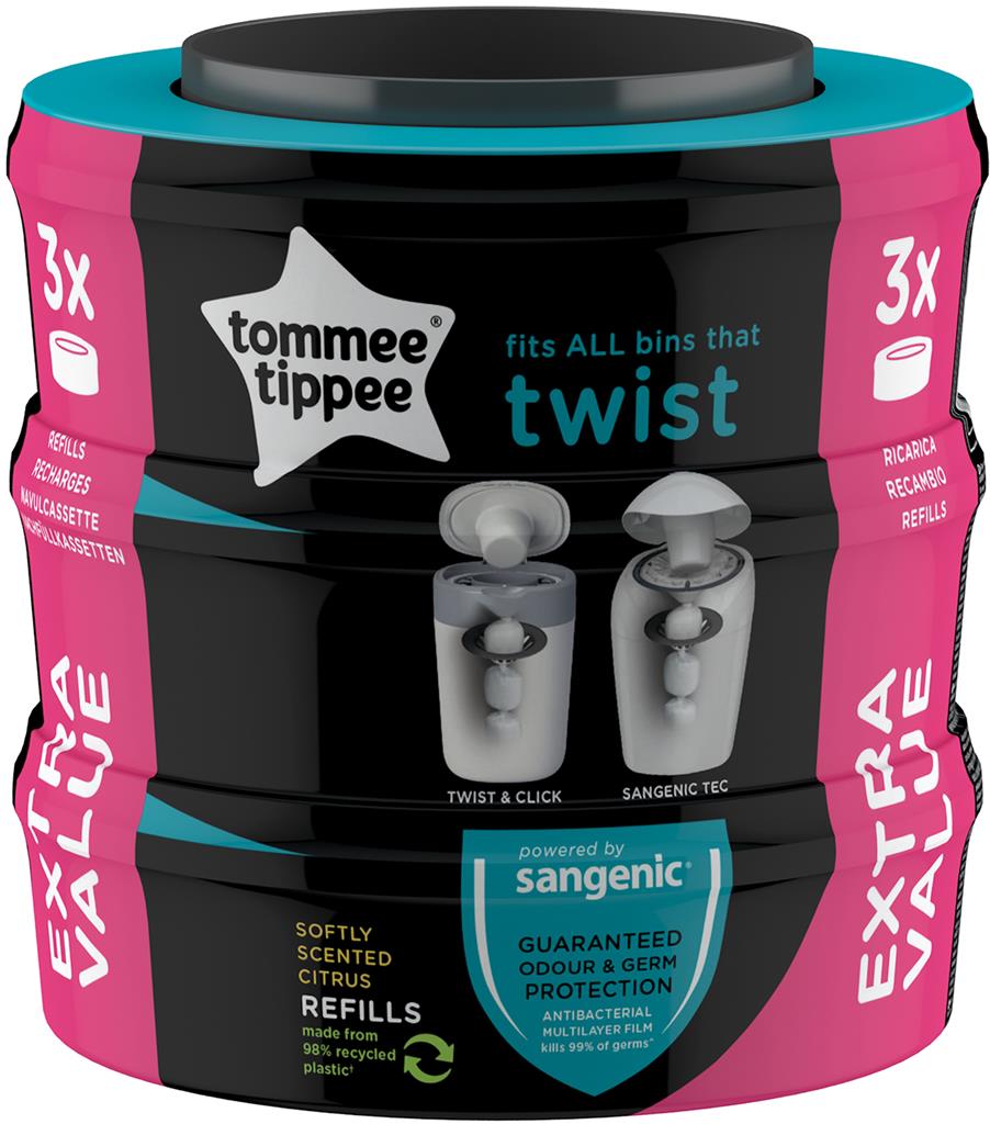 Bild på Tommee Tippee  Sangenic Twist & Click Cass, 3 st