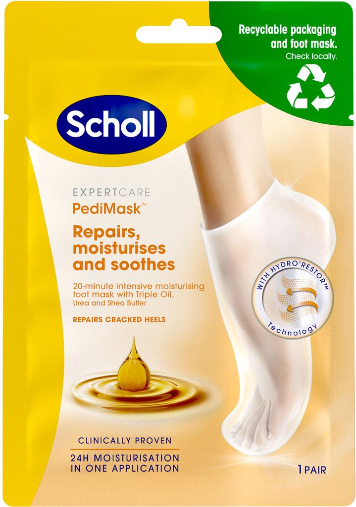 Bild på Scholl Mjukgörande Fotmask x3Oil, 2 st