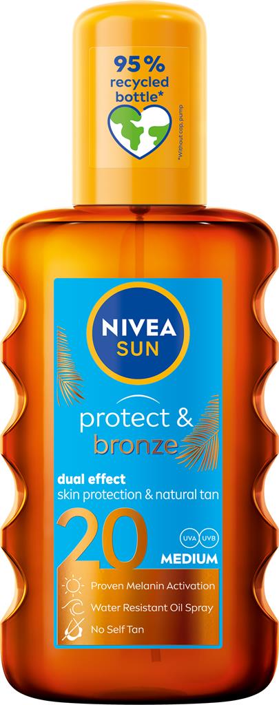Bild på NIVEA Protect & Bronze spray SPF 20, 200 ml