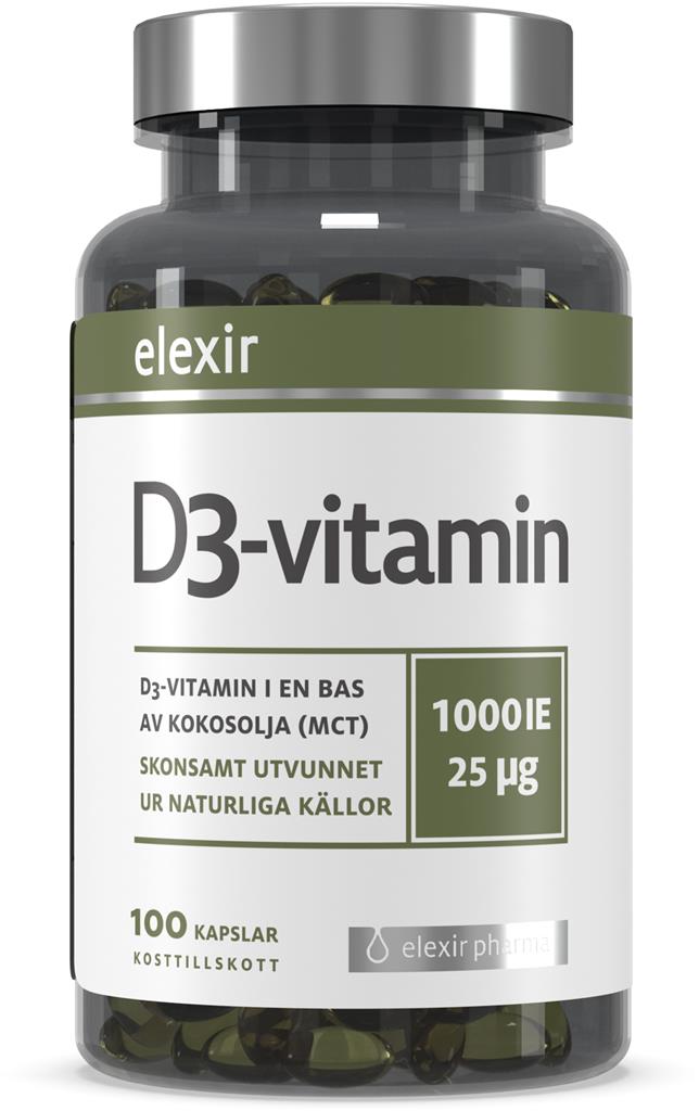 Bild på Elexir D3-vitamin 1000 IE, 100 st
