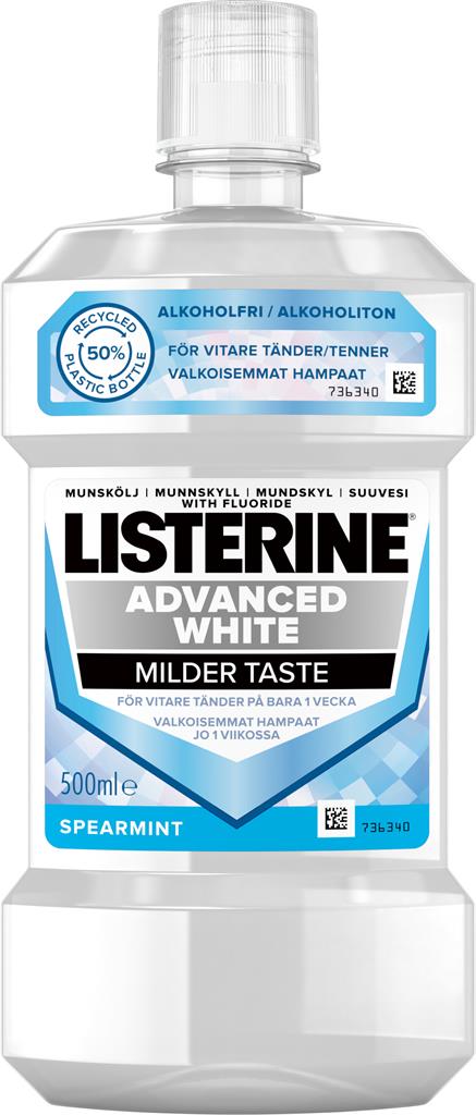 Bild på Listerine Advanced White MilderTaste Munskölj, 500 ml