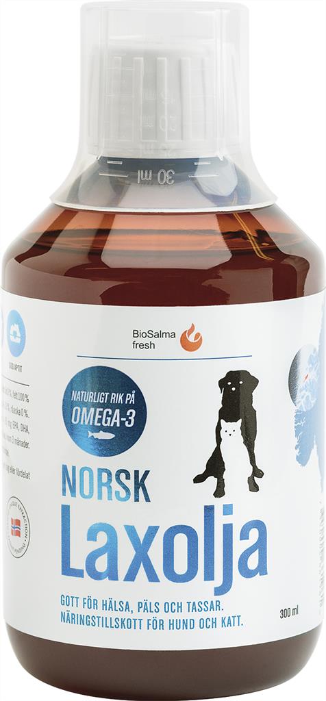 Bild på BioSalma NorskLaxolja, Norsk Laxolja Hund & Katt, 300 ml