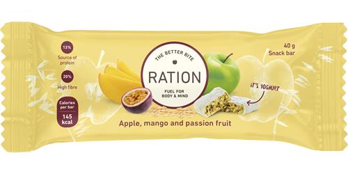 RATION Snackbar Äpple, Mango, 40 g