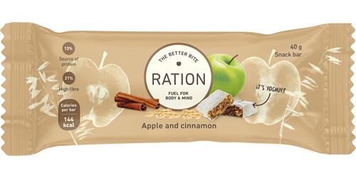 RATION Snackbar Äpple, Kanel, 40 g