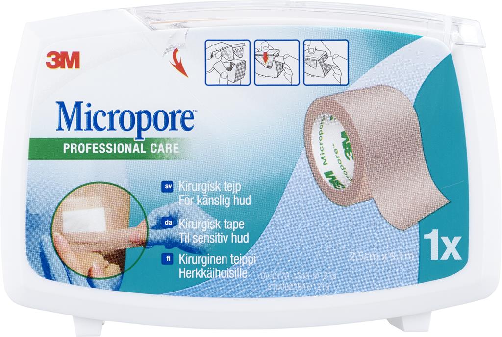 Bild på Micropore Kirurgisk Tejp Brun 2,5 cm x 9,1 m, 1 st