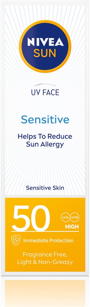 Bild på NIVEA Sun UV Face Soothing Sensitive SPF 50, 50 ml