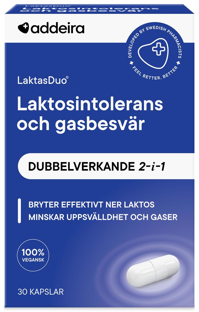Bild på Addeira LaktasDuo Laktasenzym + Dimetikon, 30 st