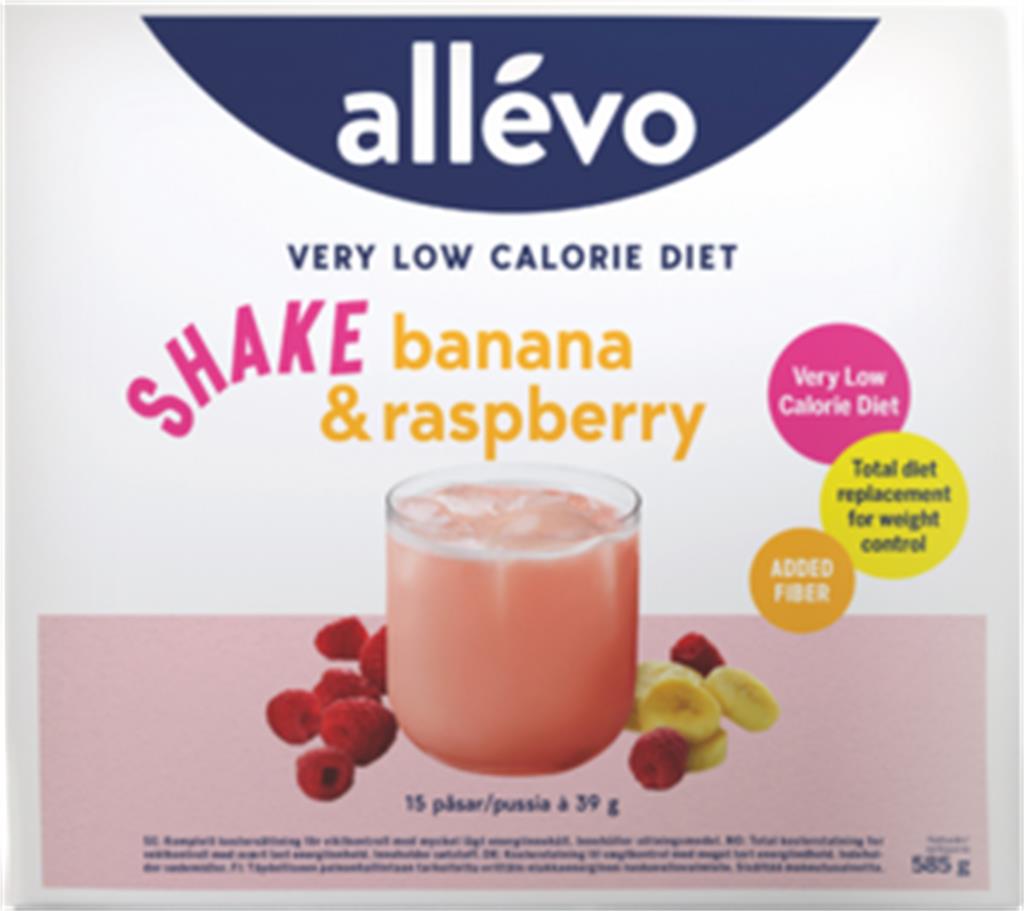 Bild på Allévo Shake Banan/Hallon VLCD, 15 st