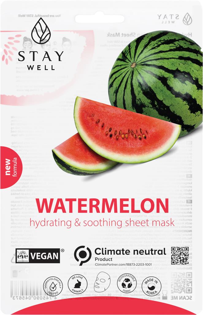 Bild på Stay Well Vegan Watermellon Hydrating & Soothing Sheet Mask, 20 g