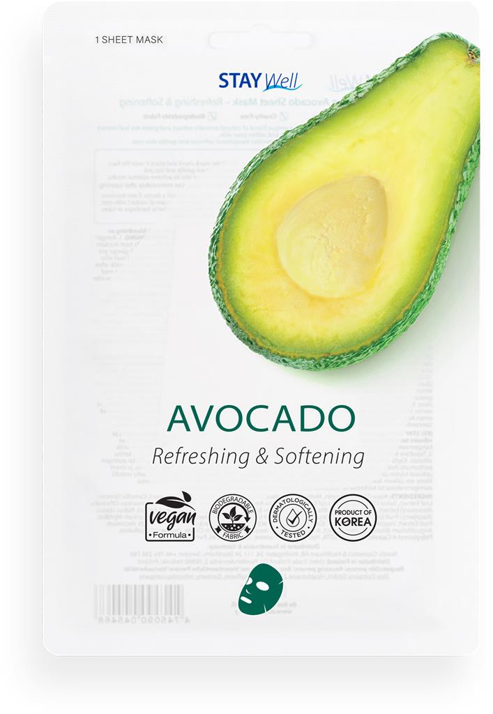 Bild på Stay Well Vegan Avocado Refreshing & Softening Sheet Mask, 20 g