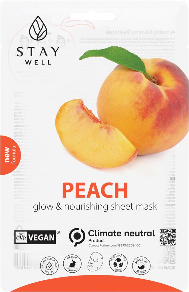 Bild på Stay Well, Vegan Peach Nourishing & Brightening Sheet Mask, 20 g
