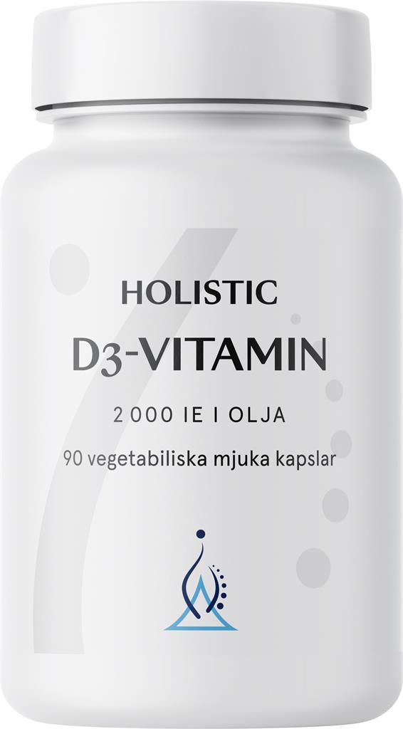 Bild på Holistic D3-vitamin 2000 IE (50 µg) i kokosolja, 90 st