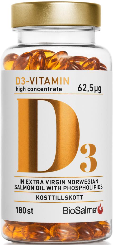 Bild på BioSalma D3-vitamin 62,5µg high concentrate, 180 st
