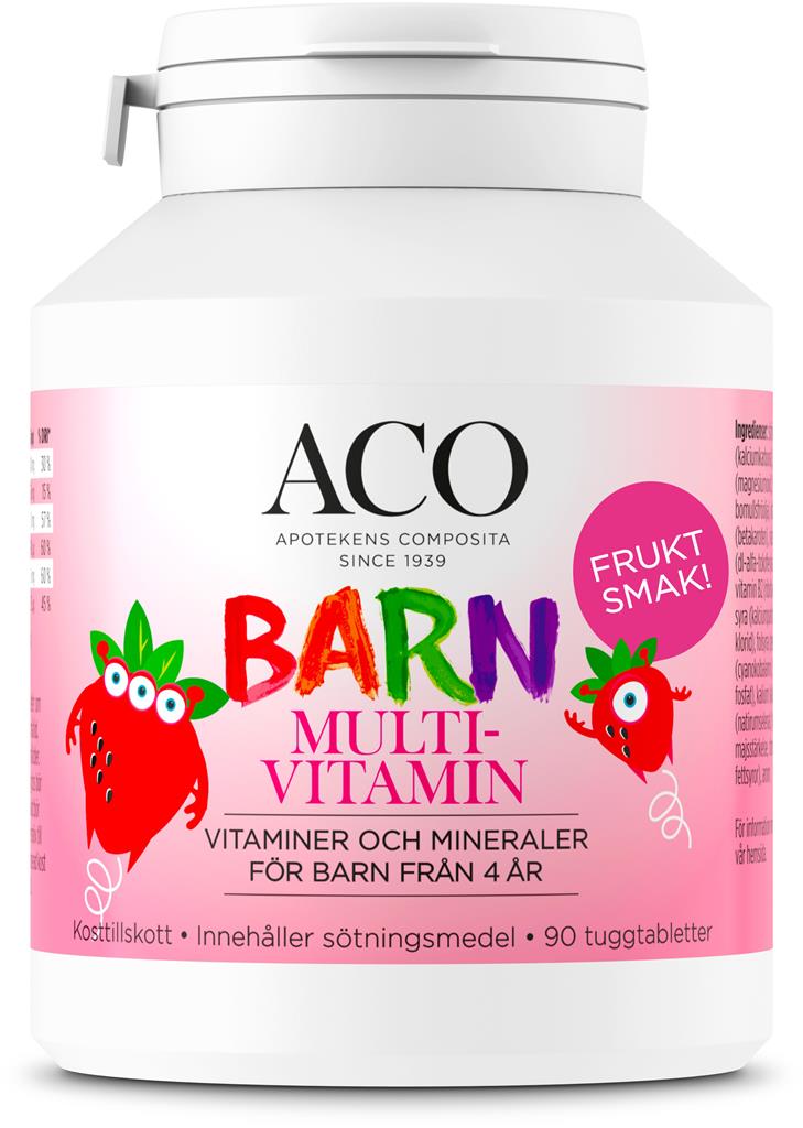 Bild på ACO Barn Multivitamin Tuggtablett Frukt, 90 st