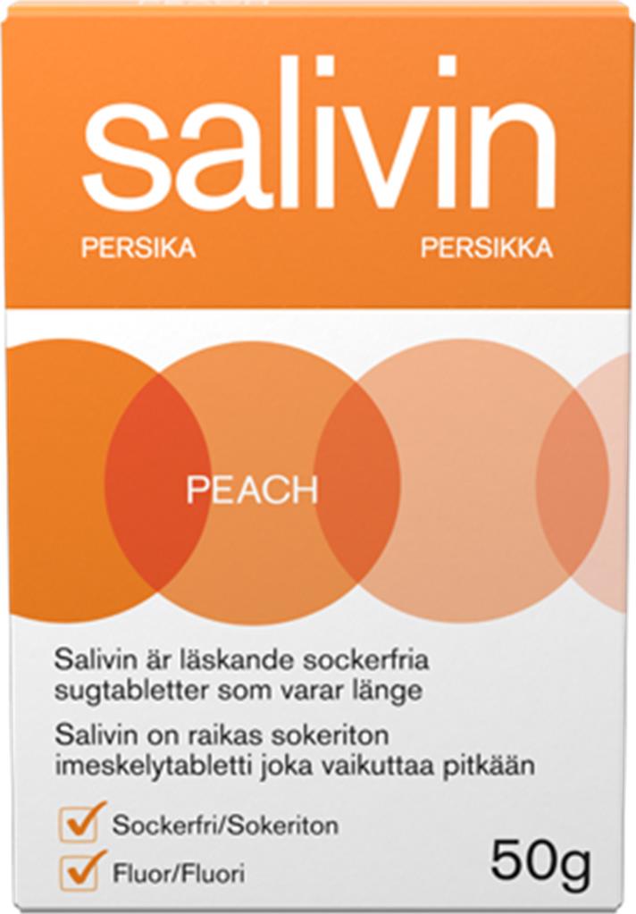 Bild på Salivin Sugtablett Peach, 50 g