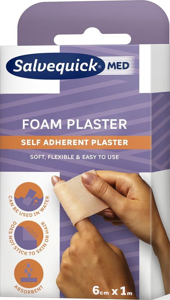 Bild på SalvequickMED Soft Foam plåster 1 m x 6 cm, 1 st