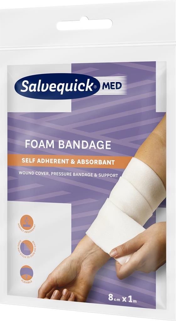 Bild på SalvequickMED Soft Foam Bandage 1 m x 8 cm, 1 st